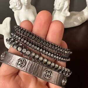 Stella & Dot Bracelet Stack - Pewter